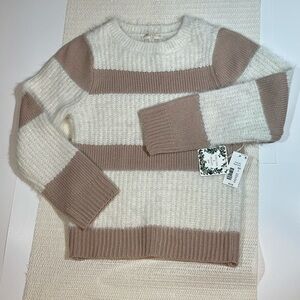 Chelsea & Violet striped Fuzzy Sweater, NWT Girls L large
